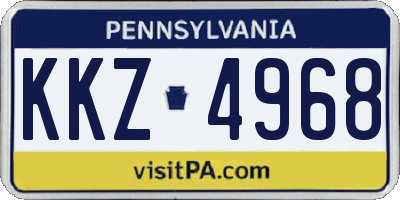 PA license plate KKZ4968