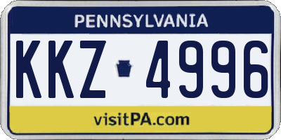 PA license plate KKZ4996