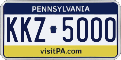 PA license plate KKZ5000