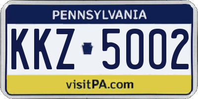 PA license plate KKZ5002