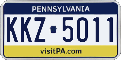 PA license plate KKZ5011
