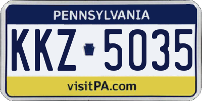 PA license plate KKZ5035