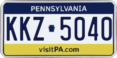 PA license plate KKZ5040