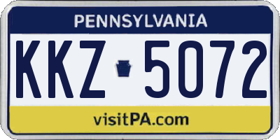 PA license plate KKZ5072