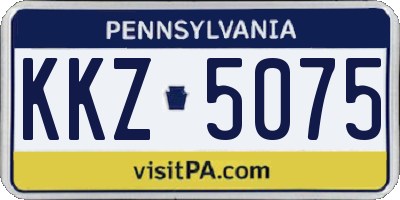 PA license plate KKZ5075