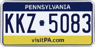 PA license plate KKZ5083
