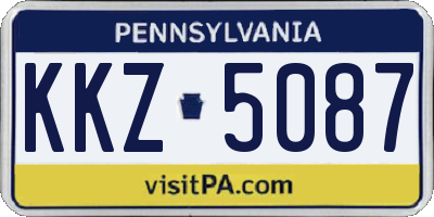 PA license plate KKZ5087