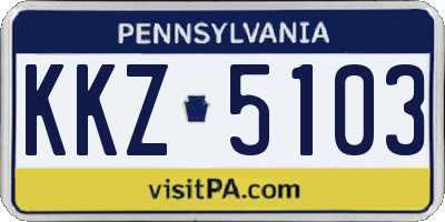 PA license plate KKZ5103