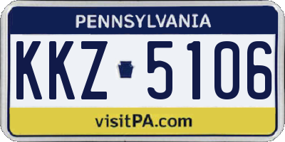 PA license plate KKZ5106