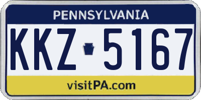 PA license plate KKZ5167