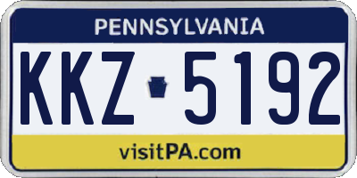 PA license plate KKZ5192