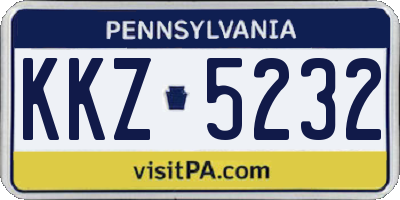 PA license plate KKZ5232