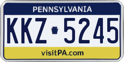 PA license plate KKZ5245