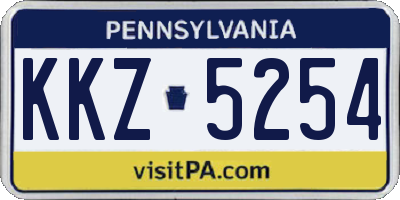 PA license plate KKZ5254
