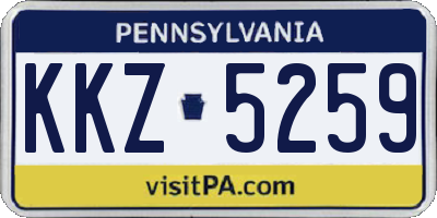 PA license plate KKZ5259