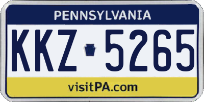 PA license plate KKZ5265