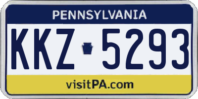 PA license plate KKZ5293
