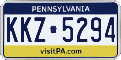 PA license plate KKZ5294
