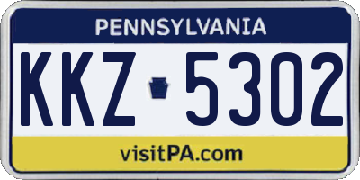 PA license plate KKZ5302