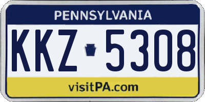 PA license plate KKZ5308