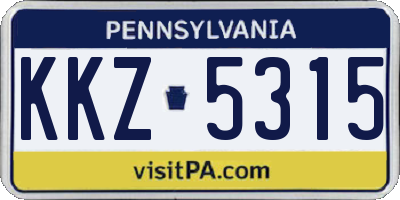 PA license plate KKZ5315