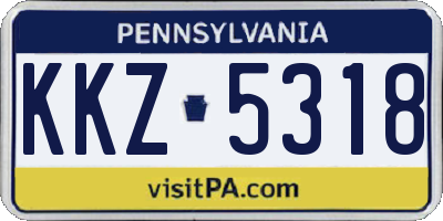 PA license plate KKZ5318