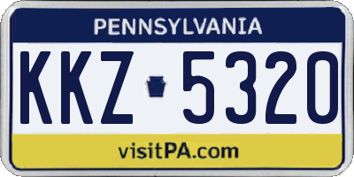 PA license plate KKZ5320