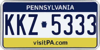 PA license plate KKZ5333