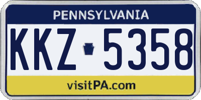 PA license plate KKZ5358