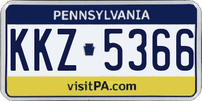 PA license plate KKZ5366