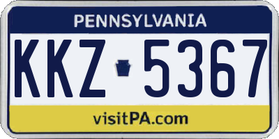 PA license plate KKZ5367
