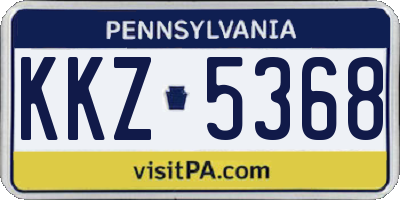 PA license plate KKZ5368
