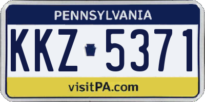 PA license plate KKZ5371