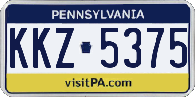 PA license plate KKZ5375