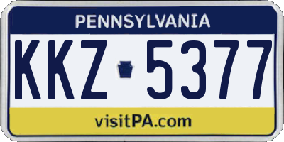 PA license plate KKZ5377