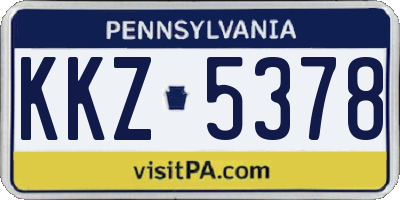 PA license plate KKZ5378