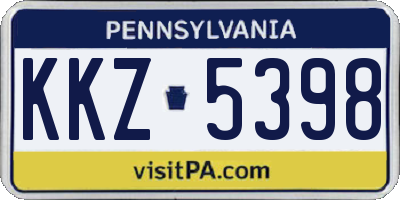 PA license plate KKZ5398