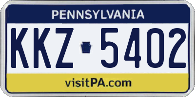 PA license plate KKZ5402