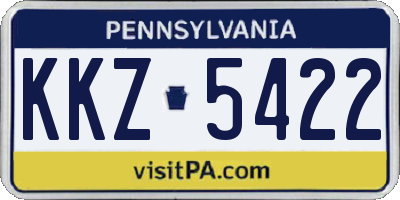 PA license plate KKZ5422