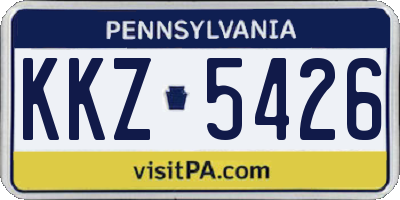 PA license plate KKZ5426