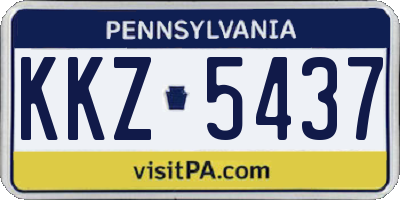 PA license plate KKZ5437