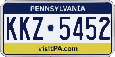 PA license plate KKZ5452