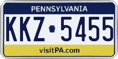 PA license plate KKZ5455