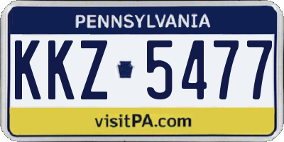 PA license plate KKZ5477