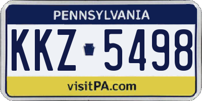 PA license plate KKZ5498