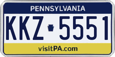 PA license plate KKZ5551