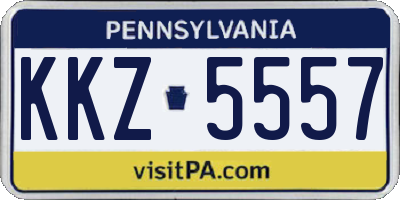PA license plate KKZ5557