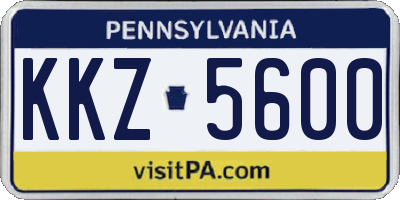 PA license plate KKZ5600