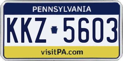 PA license plate KKZ5603
