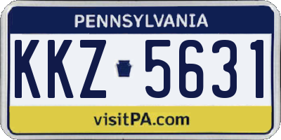 PA license plate KKZ5631
